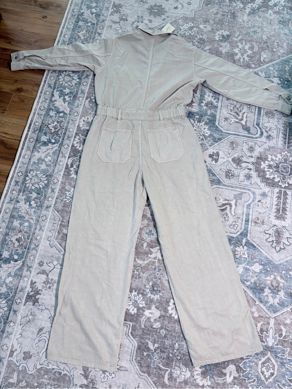 NWT Universal Thread Mushroom Gray Denim Utility Jumpsuit Size 12 Reg - Picture 9 of 14